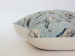 20x20 Light Blue Floral Pillow Cover