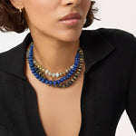Refined Stone Bead Necklace – Lapis Blue