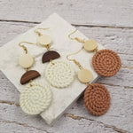 Wood & Clay Drop Earrings: Red