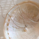 Sterling Silver Pearl & Zirconia Pendant Necklace - Silver