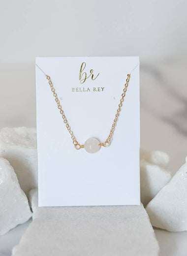 Pippa Pink Quartz Bead Chain Necklace