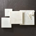 White Marble Footed Tray- Four Sizes