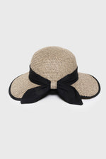 Marled Straw Sun Hat with Band Detail