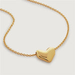 18K Bubble Heart Necklace - Gold