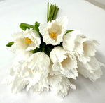 13" White Real Touch Parrot Tulip Bundle