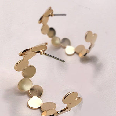 Double Circle Bubble Hoop Earrings - Gold