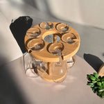 Bamboo Wine Glass and Bottle Holder