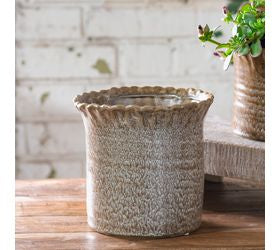 Brown Speckled Scallop Edge Vase