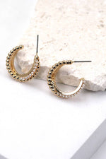 Interwine Pearl Ball Crossover Earrings - Gold