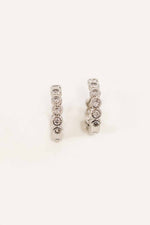 Silver Sparkle Huggie Earrings
