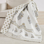Kamira Ochre Quilted Throw - 50x60"