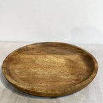 Large Natural Wood Round Tray