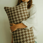 14x31 Check Weave Brown Pillow