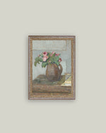 12x16 Vase of Roses Framed Antique Art