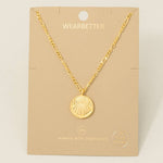 Clam Shell Coin Pendant Necklace - Gold
