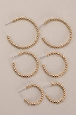 Ball Hoop Trio in 3 Sizes - Gold