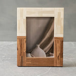 5x7 Half Split Wood & Bone Photo Frame