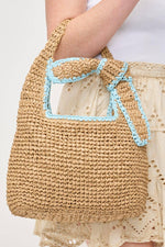 Ella Straw Tote Bag - Natural Red