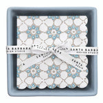Ceramic Tray + Napkins - Blue Tile