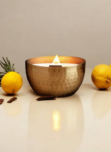 La Vie a La Maison - 14oz Soy Candle in Brass Bowl