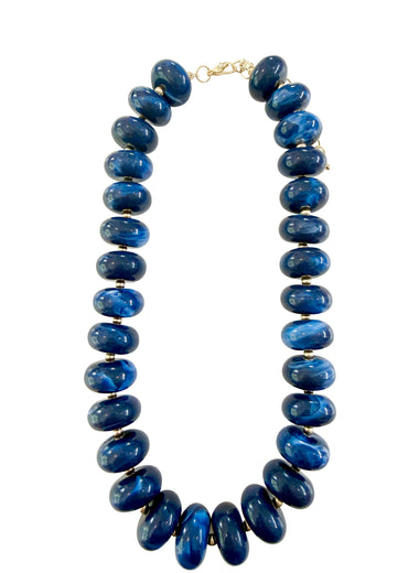 Liberty Chunky Beaded Necklace - Navy