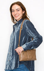 Two-Compartment Crossbody Bag with Braid Detail - Brown