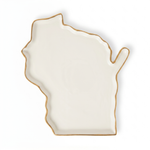 White and Gold Enamel Wisconsin Platter