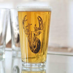 Brown Deer Print Beer Glass
