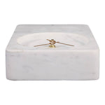 White Marble with Brass Table Clock