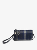 Kendall Plaid Wristlet w/ Twist Lock -  Navy