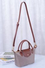 Britney Nylon Double Handle Crossbody Bag - Taupe