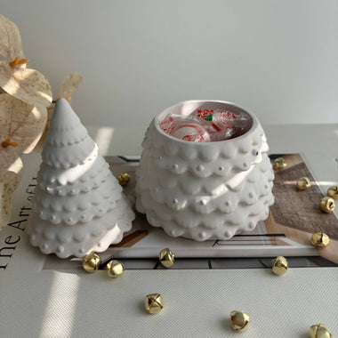 Christmas Tree Candle Pot - Off White
