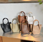 Small Tote Crossbody Bag w/Cosmetic Pouch: Taupe