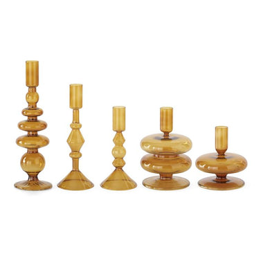 Amber Glass Modern Taper Candleholder