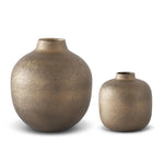 Crackled Brown Metal Vase
