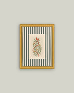 5x7 Holly Bells on Stripes Framed Art