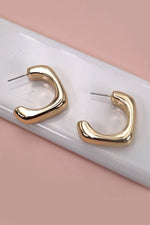 Balloon Square Hoop Earrings - Gold
