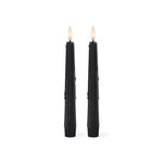 8" Black LED Drip Taper Candles S/2