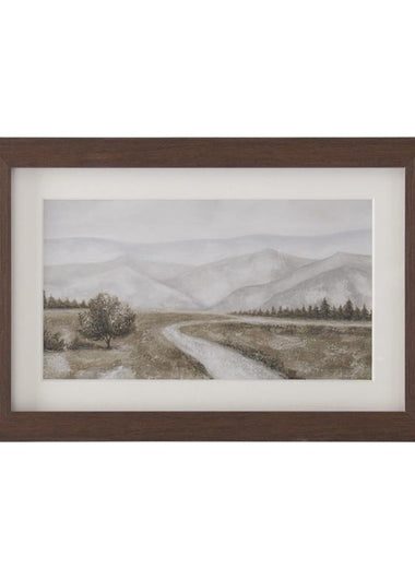 8x12 Winding Path Watercolor Landscape Framed Print