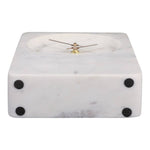 White Marble with Brass Table Clock
