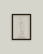 11x15 Statue Of Liberty Sketch Framed Art