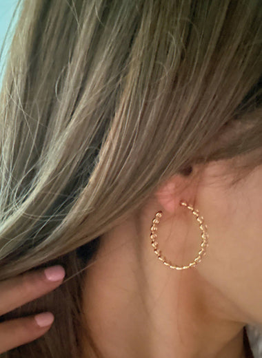 Floating Bezel Crystal Hoop Earrings