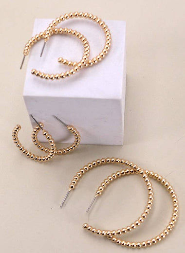 Ball Hoop Trio in 3 Sizes - Gold