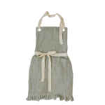 Ruffle Pin Stripe Apron - Green