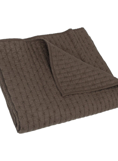 Cross Stitch Quilted Throw - Cocoa - 50x60"