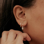 April Raindrop Dangle Hoops: Gold