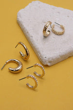 Mini Pearl Hoop Trio - Gold