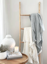 Cream Herringbone Throw Blanket - 60x72"