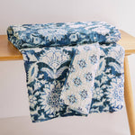 Laure Indigo Quilted Throw - 50x60"