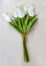 13" White Real Touch Parrot Tulip Bundle